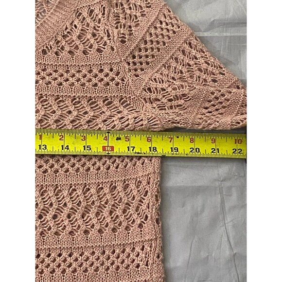 a.n.a. A New Approach Pink Medium Loose Open Knit Sweater Beach Fall Vacation - Picture 10 of 14